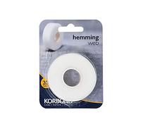 Korbond 20 m x 2 cm-Passa sopra Il Ferro da Stiro, Non è Necessario Cucire-Nastro Adesivo Perfetto per attaccare e Creare, Bianca, 20m x 2cm, unità