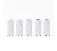 Korbond arricciare Korbond-Bianco-100 m - 5 x 20 m rocchetti di Elastico Ideale per arricciature, Punto Smock, creazioni, riparazioni, Sartoria, Impunture , Bianco, 100m