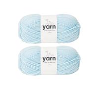 Korbond Baby Yarn Blue - 2 x 100g Acrylic Wool - Lightweight, Hypoallergenic & Durable Double Knit Crochet Yarn Knitting Wool