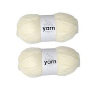 Korbond Baby Yarn - Cream - 2 x 100g Acrylic Wool - Lightweight, Hypoallergenic & Durable Double Knit Crochet Yarn Knitting Wool