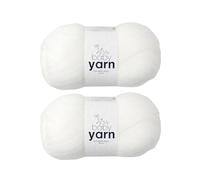 Korbond Baby Yarn - White - 2 x 100g Acrylic Wool - Lightweight, Hypoallergenic & Durable Double Knit Crochet Yarn Knitting Wool