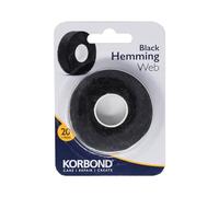 KORBOND Hemming Web - Nastro adesivo termoadesivo, 20 m x 2 cm, non richiede cuciture, colore: nero