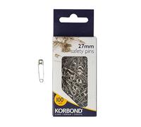 KORBOND Spille di sicurezza, acciaio legato, argento, 27 mm