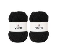 Korbond Yarn - Black - 2 x 100g Acrylic Wool - Lightweight, Hypoallergenic & Durable Double Knit Crochet Yarn Knitting Wool
