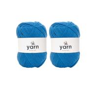 Korbond Yarn Blue - 2 x 100g Acrylic Wool - Lightweight, Hypoallergenic & Durable Double Knit Crochet Yarn Knitting Wool