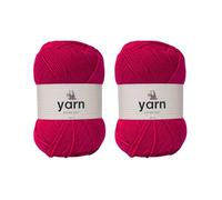 Korbond Yarn - Bright Pink - 2 x 100g Acrylic Wool - Lightweight, Hypoallergenic & Durable Double Knit Crochet Yarn Knitting Wool