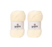Korbond Yarn - Cream - 2 x 100g Acrylic Wool - Lightweight, Hypoallergenic & Durable Double Knit Crochet Yarn Knitting Wool