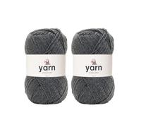 Korbond Yarn - Grey - 2 x 100g Acrylic Wool - Lightweight, Hypoallergenic & Durable Double Knit Crochet Yarn Knitting Wool