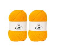 Korbond Yarn Mustard Yellow - 2 x 100g Acrylic Wool - Lightweight, Hypoallergenic & Durable Double Knit Crochet Yarn Knitting Wool