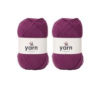 Korbond Yarn - Plum - 2 x 100g Acrylic Wool - Lightweight, Hypoallergenic & Durable Double Knit Crochet Yarn Knitting Wool