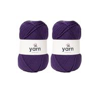 Korbond Yarn - Purple - 2 x 100g Acrylic Wool - Lightweight, Hypoallergenic & Durable Double Knit Crochet Yarn Knitting Wool