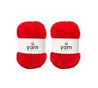 Korbond Yarn - Red - 2 x 100g Acrylic Wool - Lightweight, Hypoallergenic & Durable Double Knit Crochet Yarn Knitting Wool