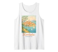Korcula Croazia Little Dubrovnik Old Town Tourist Souvenir Canotta