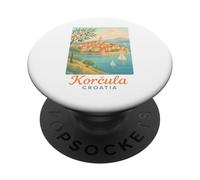 Korcula Croazia Little Dubrovnik Old Town Tourist Souvenir PopSockets PopGrip Adesivo