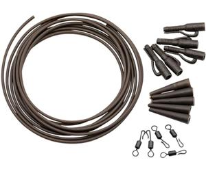 Korda Basix - Set di Clip per Piombo Action Pack Verde Mimetico | Kit di Attrezzatura per terminali per Pesca alla Carpa | Include 5 Clip per Piombo, Gomma per Coda, Tubo per rig affondante e girelle
