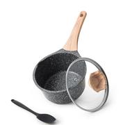 Kordisen Set Casseruole con Coperchio, 16cm, Pentola Antiaderente in Granito, Beccuccio Versatore, Induzione Multifunzionale, Senza PFOA/PFOS