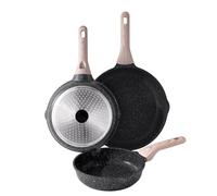 Kordisen Set di Padelle Antiaderenti, Set di Padelle per Induzione da 3 Pezzi, Sane e Atossiche, Senza PFOA (20/24/28cm)