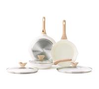 Kordisen Set di Padelle in Ceramica a Induzione 20/24/28 cm, Set di Padelle Antiaderenti con Coperchio, Sane e Atossiche, Senza PFOA e PFAS