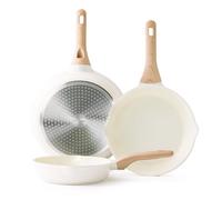 Kordisen Set di Padelle in Ceramica a Induzione 24/28/32 cm, Set di Padelle Antiaderenti, Sane e Atossiche, Senza PFOA e PFAS