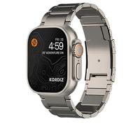 KORDIZ T01 Titanium Band - Compatible with Apple Watch Ultra/Ultra 2 (49mm) - Adjustable with Safety Clasp (Ultra Silver)