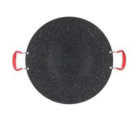 Korean BBQ Grill Pan | Non Stick Round Griddle for Outdoor Camping/Picnics/Home Use | Portable Iron Barbecue Tray with Heat - Safe Handle (M)