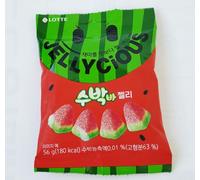 Korean LOTTE Watermelon Bar Shape Jelly 56 g 1 ~ 2 confezioni di caramelle go...