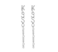 Korean S925 Earrings Women's Letter Kiss Earrings Zircon Earrings