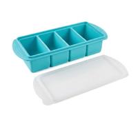 Korechain Stampo per Ghiaccio in Silicone con Coperchio, 4 Scompartimenti, 1000ml Grande Capacità, Contenitore per Ghiaccio in Silicone Alimentare, Senza BPA, Cocktail, Caffè, Bevande