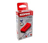 Kores - Cancellino Magnetico Rosso per Lavagna Bianca adatto a Scuola, Casa e Ufficio, Pulizia a Secco, Leggero e di Forma Ergonomica, 110 x 55 x 20 mm, Confezione da 1