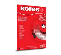 Kores - Carta Carbone Nera per la Scrittura a Macchina, a Prova di Sbavature e Riutilizzabile, Articoli per la Scuola e l'Ufficio, Formato A4, 21 x 29,7 cm, Confezione da 20 Fogli