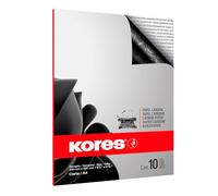 Kores - Carta Carbone Nera per la Scrittura a Macchina, a Prova di Sbavature e Riutilizzabile, Articoli per la Scuola e l'Ufficio, Formato A4, 21 x 29,7 cm, Confezione da 10 Fogli