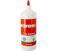 Kores - Colla bianca 1000 grammi, asciugatura trasparente, colla lavabile, adesivo sicuro per bambini e adulti, senza solventi, perfetta per uso scolastico, artigianato e ufficio