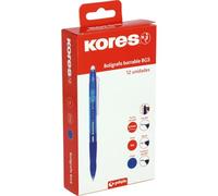 Kores | Confezione da 12 penne cancellabili blu BG5 | inchiostro gel | punta 0,7 mm | retrattile | impugnatura ergonomica | non macchia | nessun danno carta | non lascia residui di gomma | Perfetto