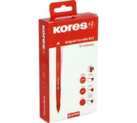 Kores | Confezione da 12 penne cancellabili rosse BG5 | Inchiostro gel | Punta 0,7 mm | Retrattile | Grip ergonomico | Non macchia, nessun danno carta | Non lascia residui di gomma | Perfetto