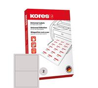 Kores - Confezione di etichette universali, 210 x 148,5 mm, 100 fogli, colore: bianco