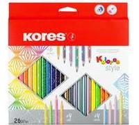 KORES DREIKANT -BuntSTüchte "Kolores Style", 26er Kartonetui Mining Resistenza: 3 mm, ordinato in 12 colori standard, - 1 pezz NEW