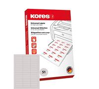 Kores - Etichette universali, 70 x 16,9 mm, 100 fogli, bianche, L7016