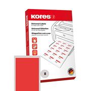 Kores Etichette universali colorate, 105 x 74 mm, 100 fogli, colore: rosso