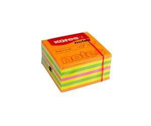 Kores - Foglietti Adesivi con Colori Estivi, Note Adesive per Scuola e Ufficio, 75 x 75 mm, Confezione da 1 Blocchetto con 450 Fogli in 4 Colorazioni Assortite