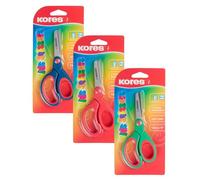 Kores - Forbici Sicure per Bambini e Studenti, Impugnatura Morbida, Punta Arrotondata in Acciaio Inossidabile Resistente all'Usura, Materiale Scolastico, Confezione da 1 in Colori Assortiti