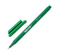 Kores - K-Liner: Fineliners con Inchiostro Verde, Punta Fine Rivestita di Metallo da 0,4 mm, Ideale per Disegnare a Scuola o in Ufficio, Forma Ergonimica Triangolare, Confezione da 12