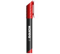 Kores - K-Marker XP2: Pennarello Indelebile Rosso con Punta a Scalpello, Inchiostro Waterproof e Inodore, Adatto per Tutte le Superfici, Set di 12 Pezzi