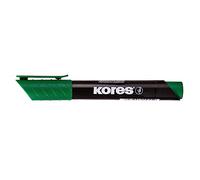Kores - K-Marker XP2: Pennarello Indelebile Verde con Punta a Scalpello, Inchiostro Waterproof e Inodore, Adatto per Tutte le Superfici, Set di 12 Pezzi