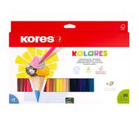 Kores - Kleuren: 36 kleurpotloden voor kinderen, beginners en volwassenen met za