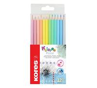 Kores - Kolores Pastel: 12 Matite Colorate per Bambini, Principianti e Adulti, Tonalità Pastello per Carta Kraft, Bianca e Scura, Set da 12 Colori Assortiti