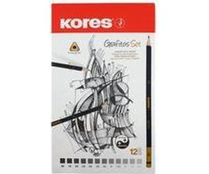 Kores Pencil "Grafitos Art", set di artisti Metalletui, ordinato in diversi gradi di durezza - 1 pezzo (BB92162) NEW