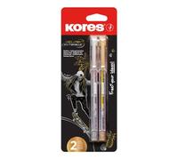 Kores - Penne K11 Metallic - Penne gel in oro e argento con punta cromata per scrivere, decorare e creare su ogni carta - Accessori per album di ritagli, materiale scolastico - 2 pezzi