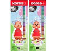 Kores - Plastilina Pastel: Pasta Modellabile in Plastilina per Bambini, Morbida e Facilmente Modellabile, Lavabile e Non Tossica, Set di 20 Colori Pastello, Bianco e Nero x 20g