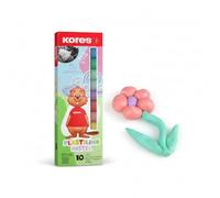 Kores - Plastilina Pastel: Pasta Modellabile in Plastilina per Bambini, Morbida e Facilmente Modellabile, Lavabile e Non Tossica, Set di 10 Colori Pastello, Bianco e Nero x 20g