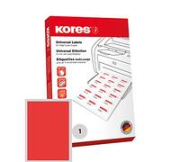 Kores - RADEX Etiquettes universelles, 210 x 297 mm, sans bord,rouge